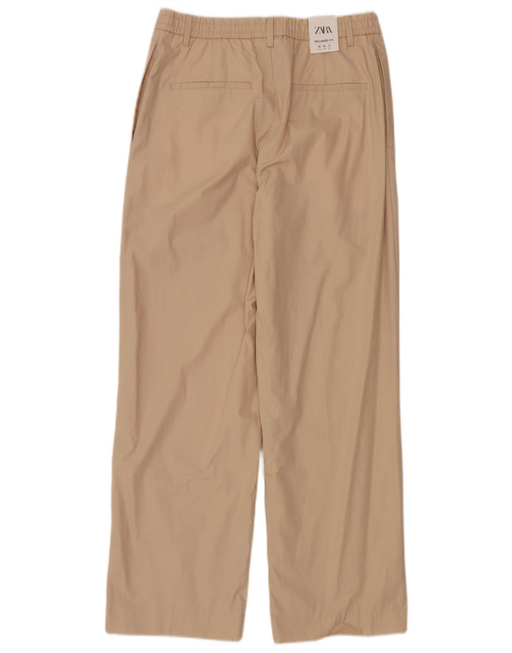 Zara Mens Wide Leg Chino Trousers Medium W31 L30 Beige