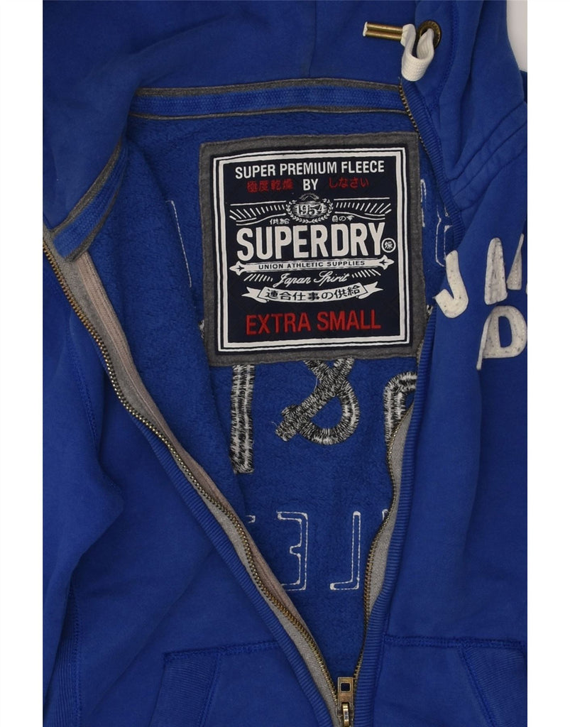 SUPERDRY Mens Graphic Zip Hoodie Sweater XS Blue Cotton | Vintage Superdry | Thrift | Second-Hand Superdry | Used Clothing | Messina Hembry 