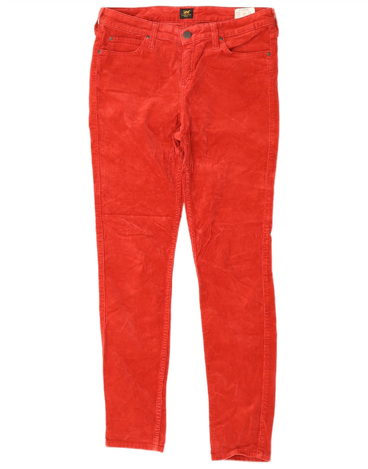 LEE Womens Scarlett Skinny Corduroy Trousers W31 L33 Red Cotton