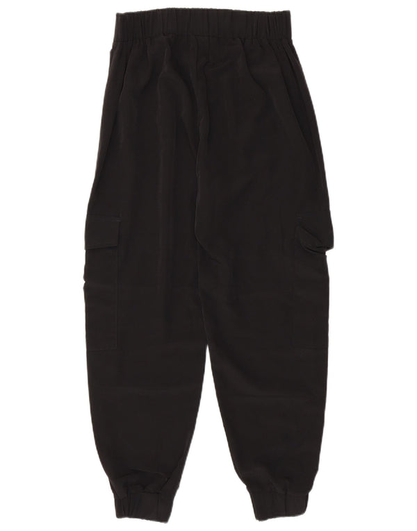 Zara Womens Joggers Cargo Trousers XS W24 L25 Black Polyester