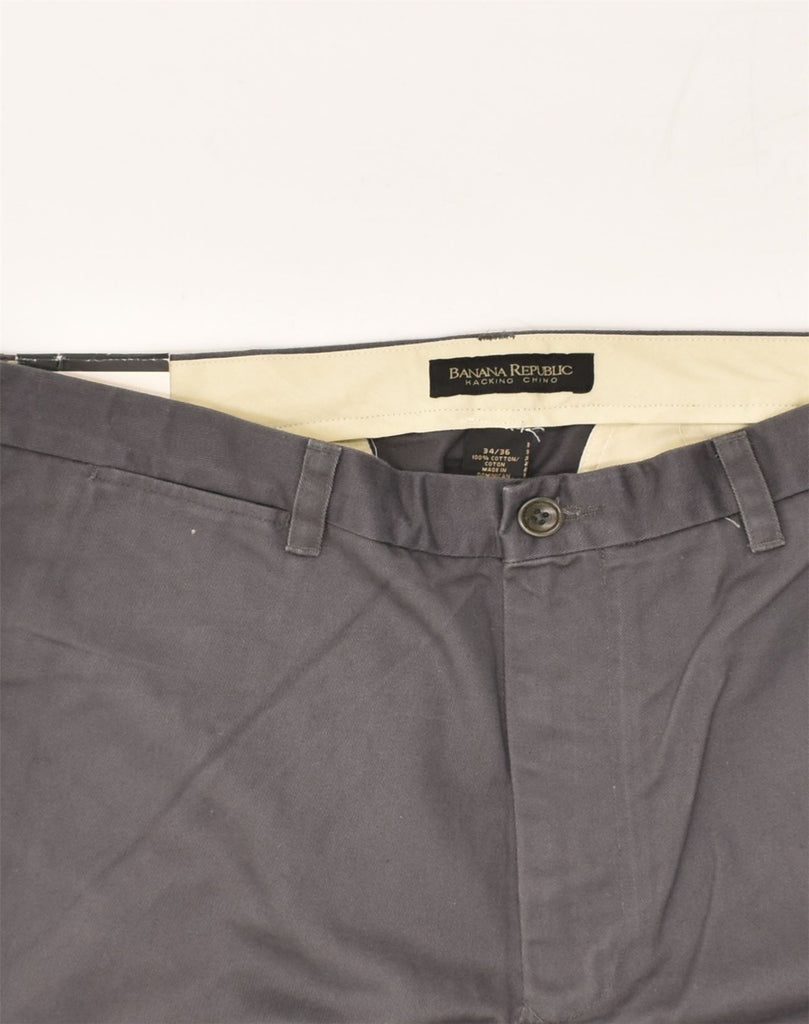 BANANA REPUBLIC Mens Straight Chino Trousers W34 L36 Grey Cotton | Vintage Banana Republic | Thrift | Second-Hand Banana Republic | Used Clothing | Messina Hembry 