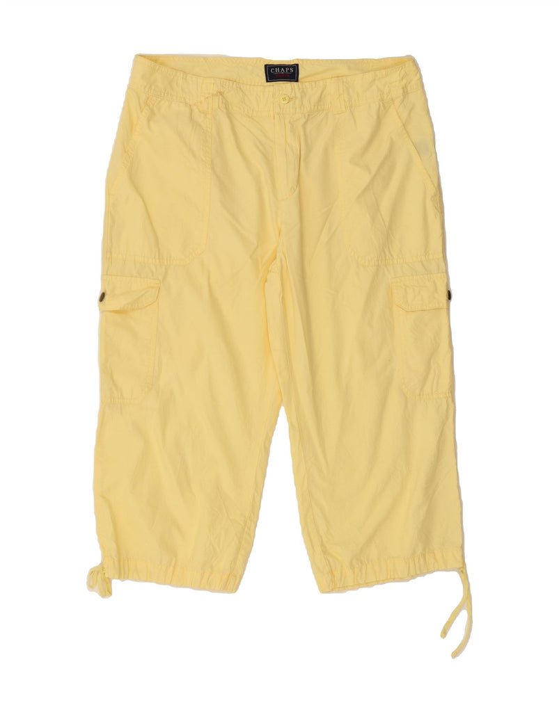 CHAPS Womens Capri Cargo Trousers US 12 Large W34 L20 Yellow Vintage Chaps and Second-Hand Chaps from Messina Hembry 