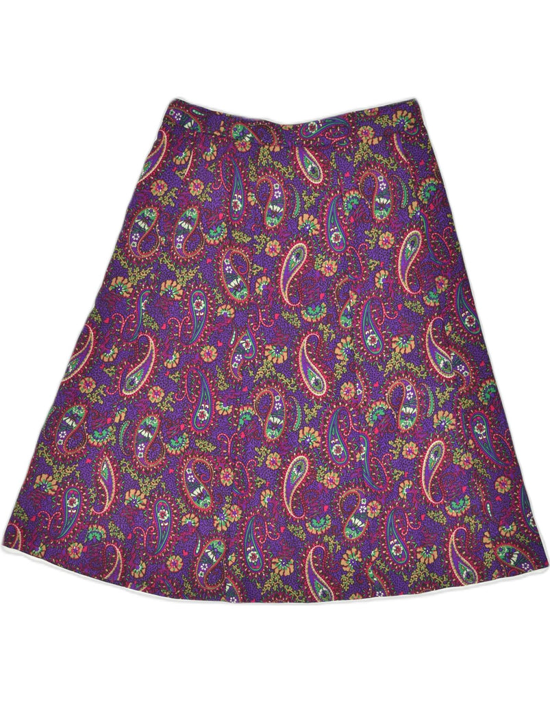 VINTAGE Womens A-Line Skirt Medium W30 Purple Paisley | Vintage | Thrift | Second-Hand | Used Clothing | Messina Hembry 