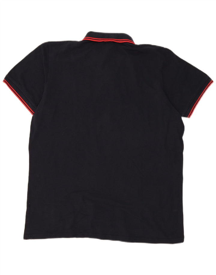 Kappa Mens Polo Shirt XL Navy Blue Striped
