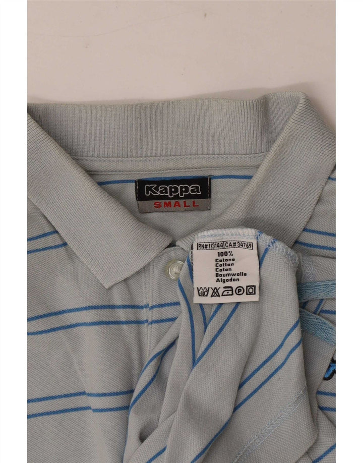 Kappa Mens Polo Shirt Small Blue Striped Cotton