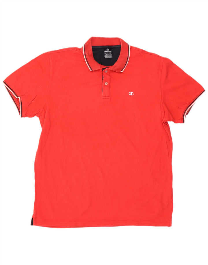 CHAMPION Mens Polo Shirt XL Red Cotton