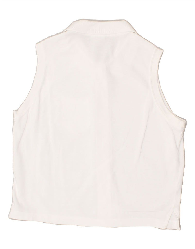 LACOSTE Womens Sleeveless Shirt Size 44 Large White Cotton Vintage Lacoste and Second-Hand Lacoste from Messina Hembry 