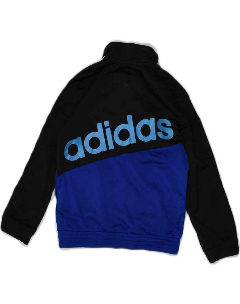 ADIDAS Boys Graphic Tracksuit Top Jacket 5-6 Years Black Colourblock | Vintage Adidas | Thrift | Second-Hand Adidas | Used Clothing | Messina Hembry 