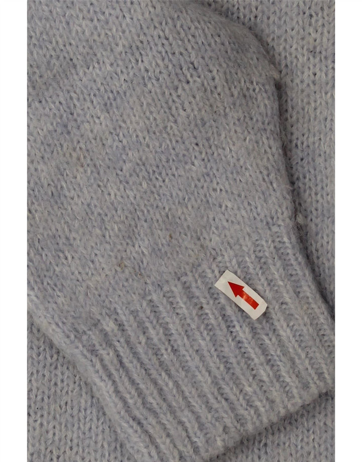 Zara Womens Oversized Crew Neck Jumper Sweater UK 18 XL Blue Polyester