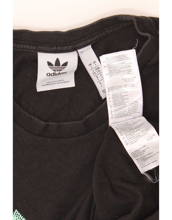 Adidas Mens Graphic T-Shirt Top Large Black Cotton