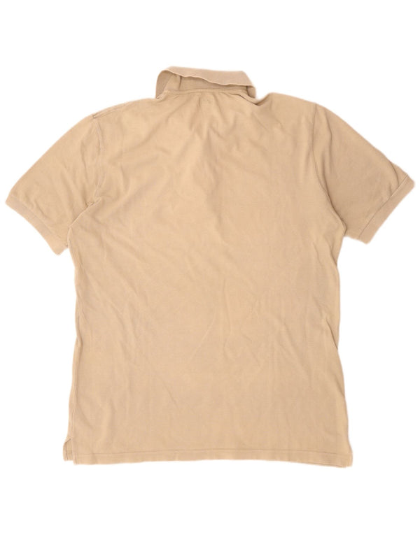 Armani Mens Polo Shirt Large Beige Cotton