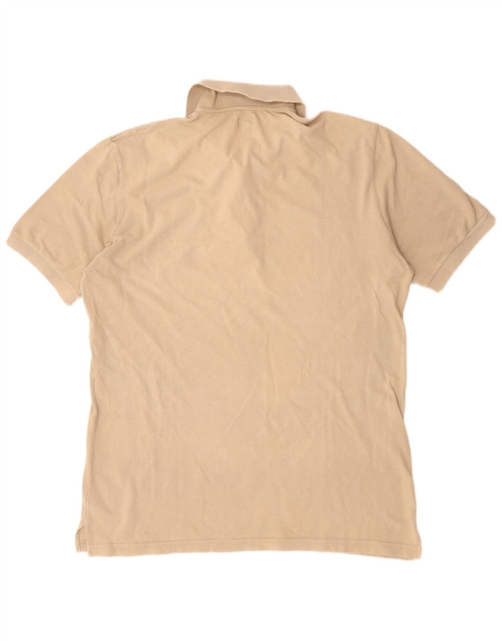Armani Mens Polo Shirt Large Beige Cotton