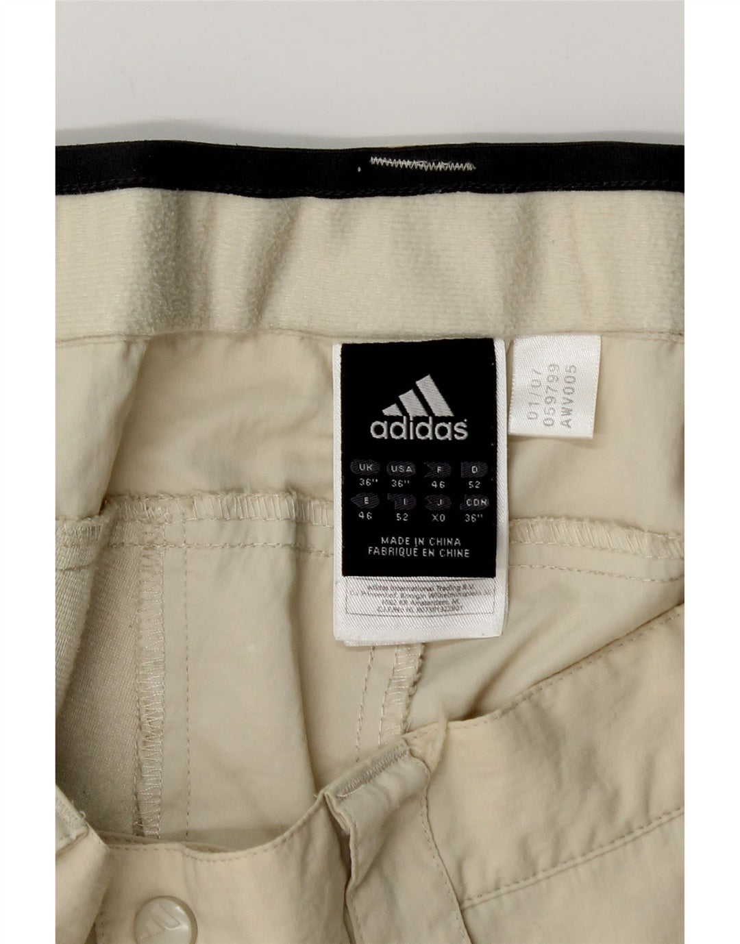 Adidas Mens Climalite Capri Cargo Trousers W36 L21 Beige Polyamide