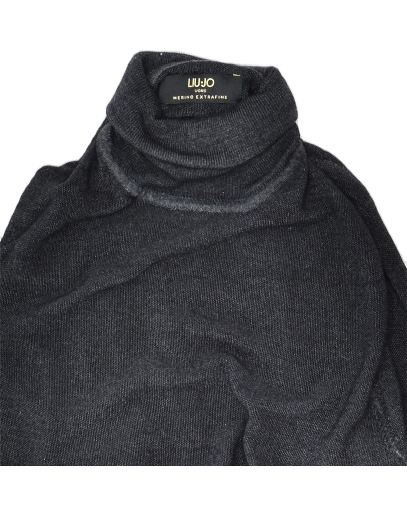 LIU JO Mens Roll Neck Jumper Sweater Small Black | Vintage Liu Jo | Thrift | Second-Hand Liu Jo | Used Clothing | Messina Hembry 