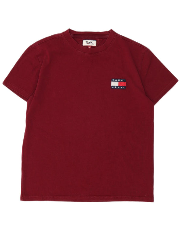 Tommy Hilfiger Mens T-Shirt Top Small Burgundy Cotton