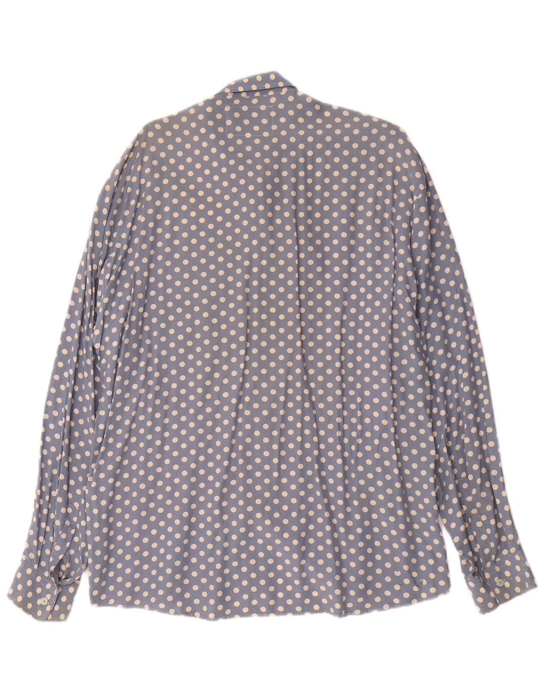 Vintage Mens Shirt XL Blue Polka Dot Viscose