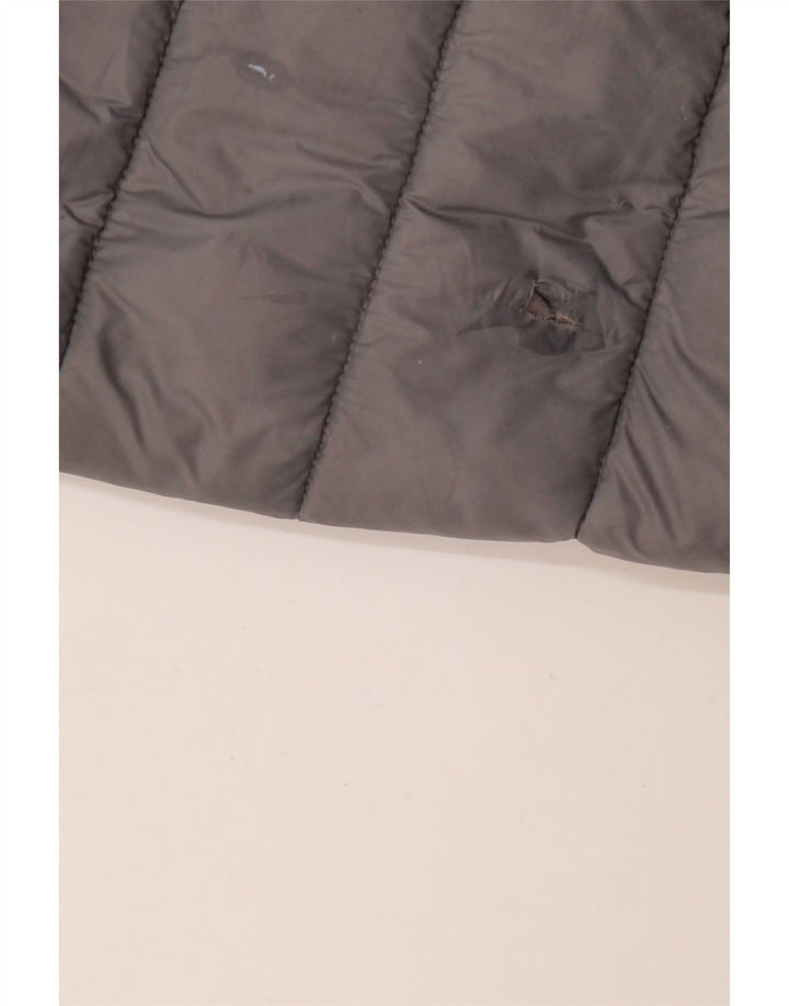 MICHAEL KORS Womens Hooded Padded Coat UK 16 Large Grey Nylon