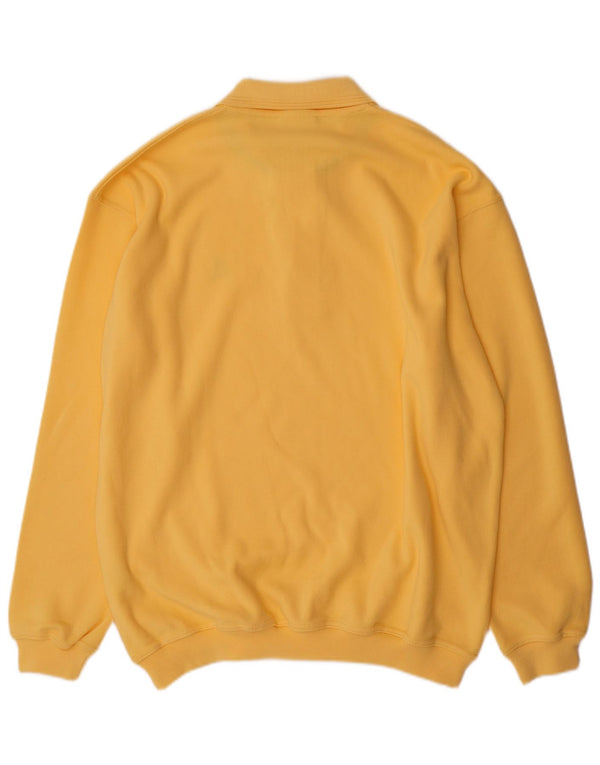 Vintage Mens Polo Neck Jumper Sweater Large Yellow Cotton