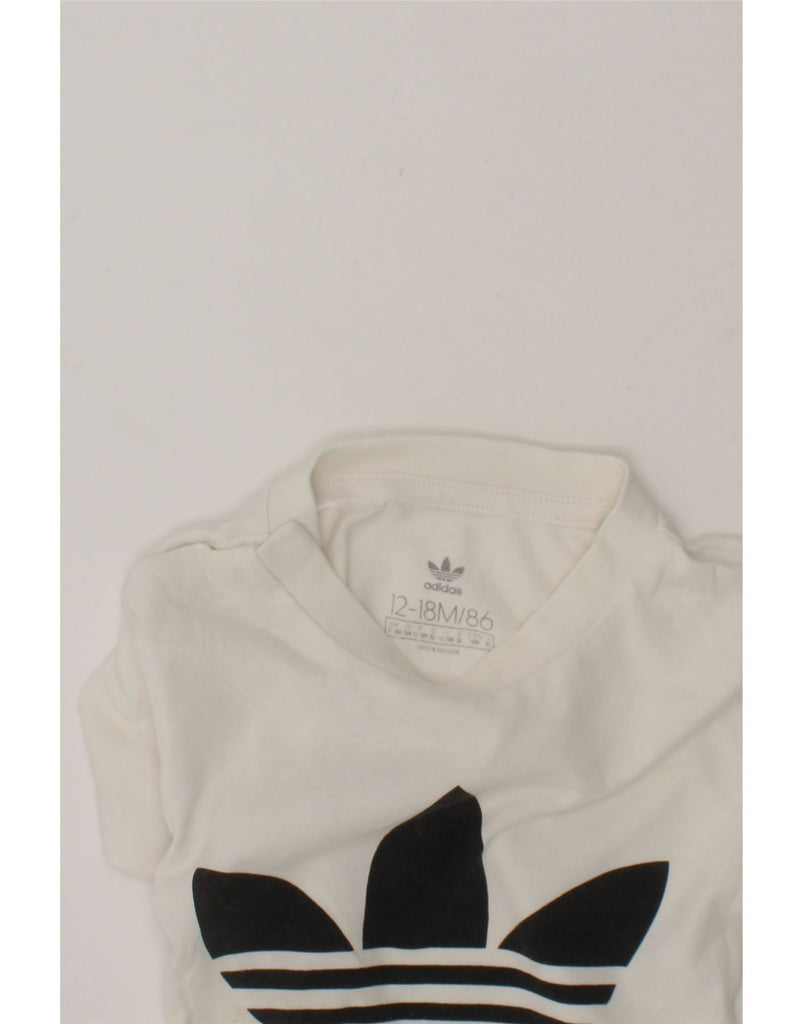 ADIDAS Baby Girls Graphic T-Shirt Top 12-18 Months White Cotton Vintage Adidas and Second-Hand Adidas from Messina Hembry 