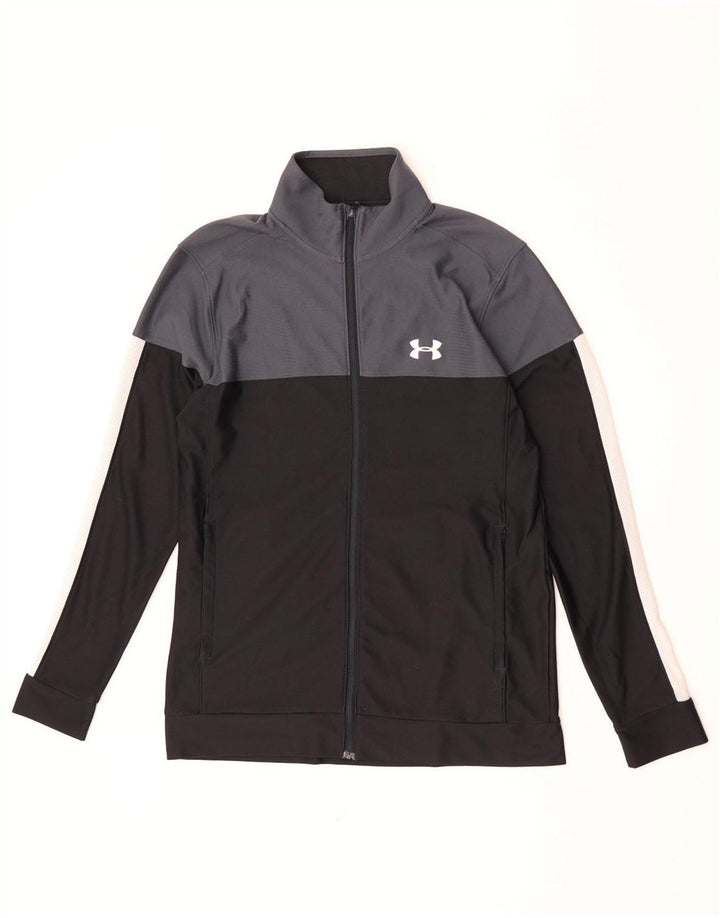 Under Armour Womens Tracksuit Top Jacket UK 14 Medium Black Colourblock