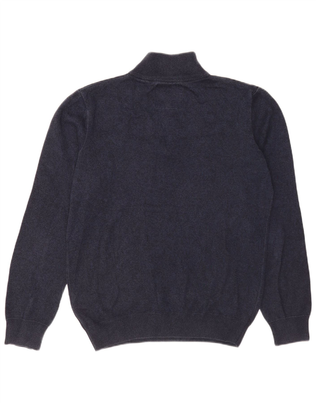 Superdry Mens Zip Neck Jumper Sweater Medium Navy Blue Cotton