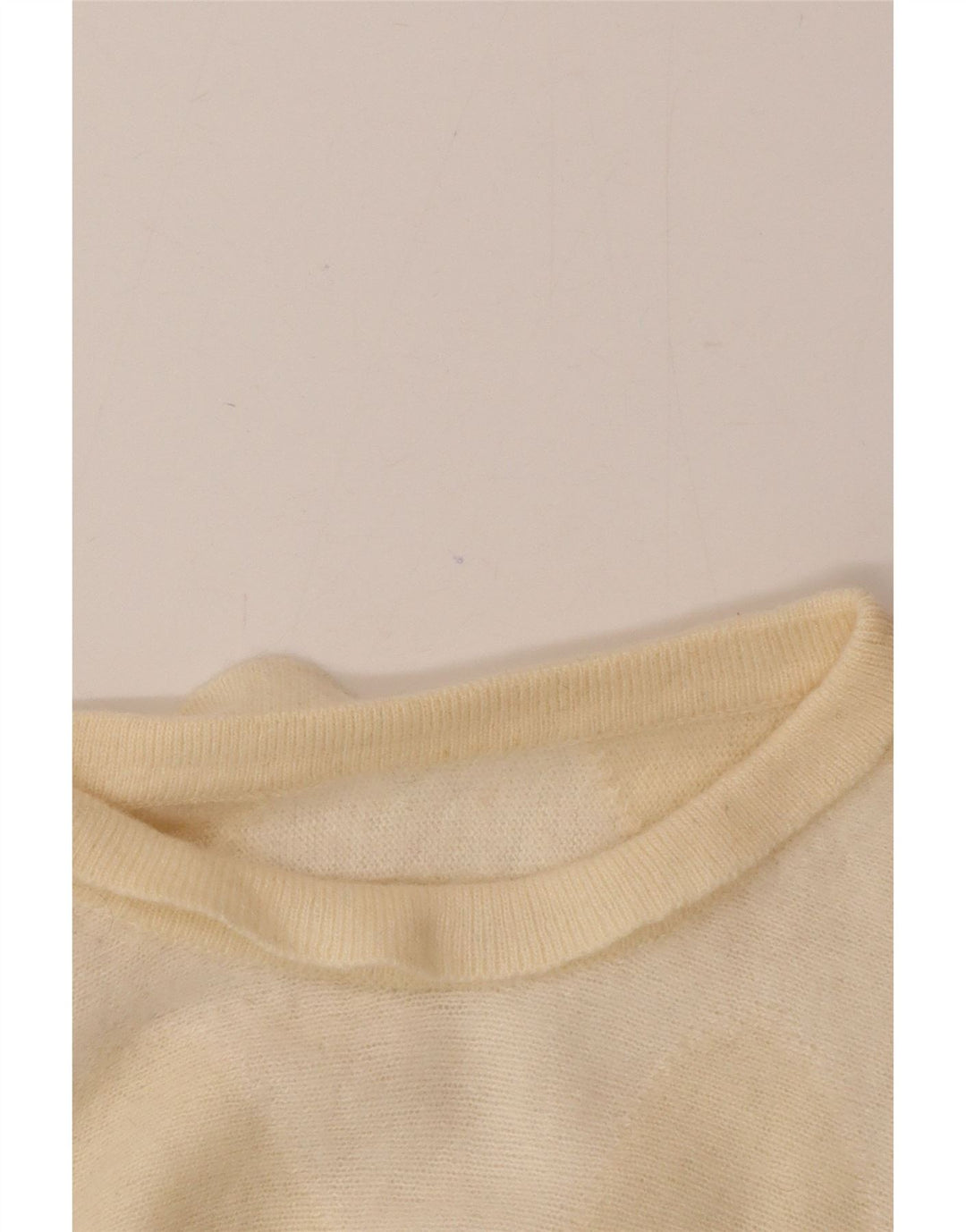 Vintage Womens Boat Neck Jumper Sweater UK 14 Medium Beige