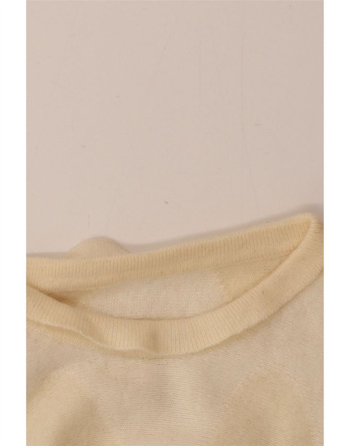 Vintage Womens Boat Neck Jumper Sweater UK 14 Medium Beige