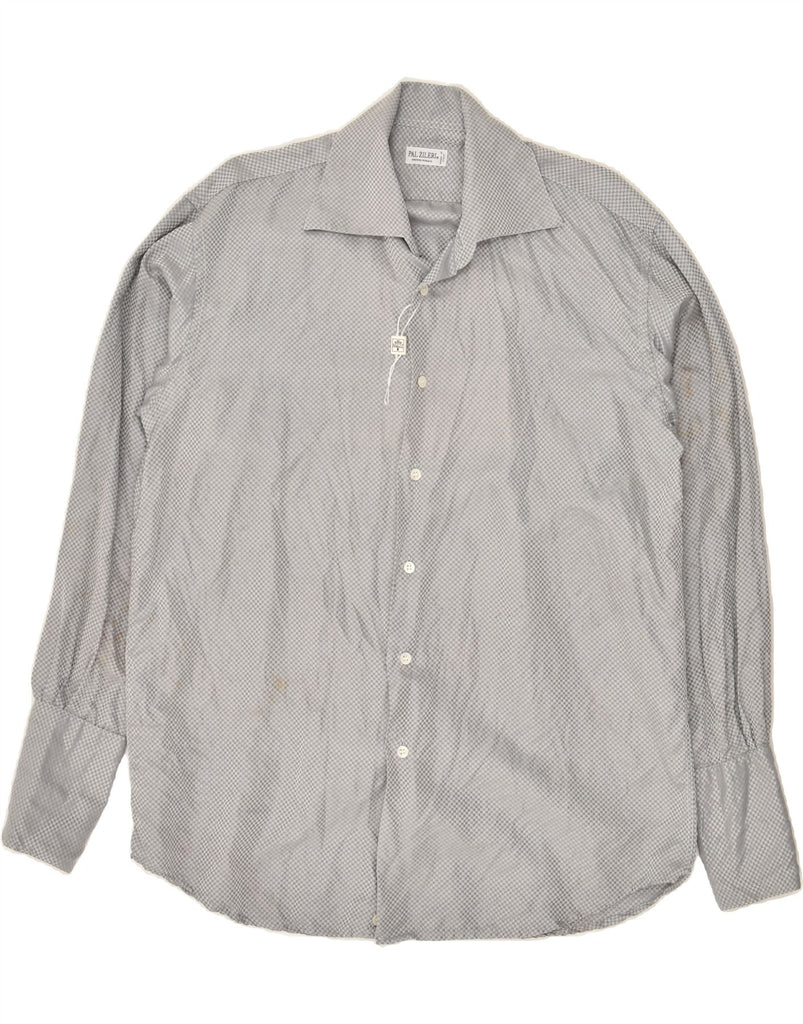 PAL ZILERI Mens Shirt Medium Grey Check Silk Vintage Pal Zileri and Second-Hand Pal Zileri from Messina Hembry 