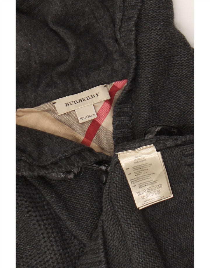 Burberry Boys Hooded Sweater 9-10 Years Grey Cotton