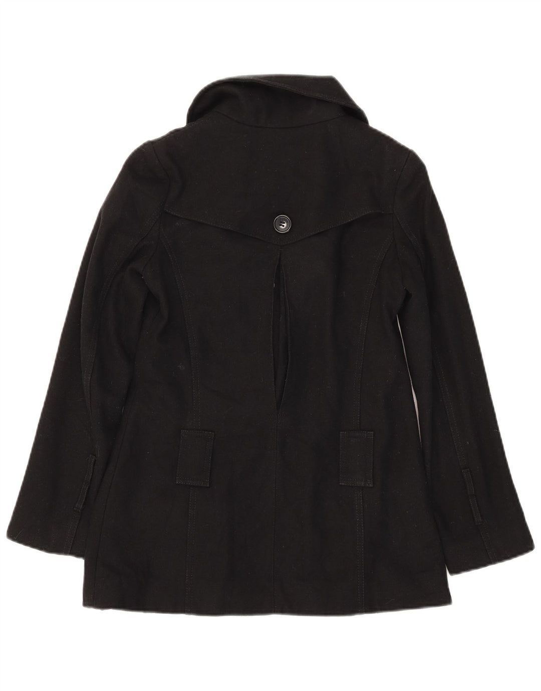Topshop Womens Trench Coat UK 6 XS Black Wool