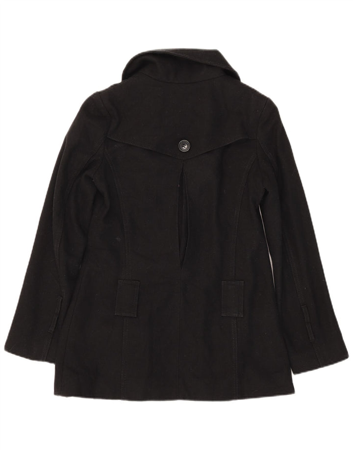 Topshop Womens Trench Coat UK 6 XS Black Wool