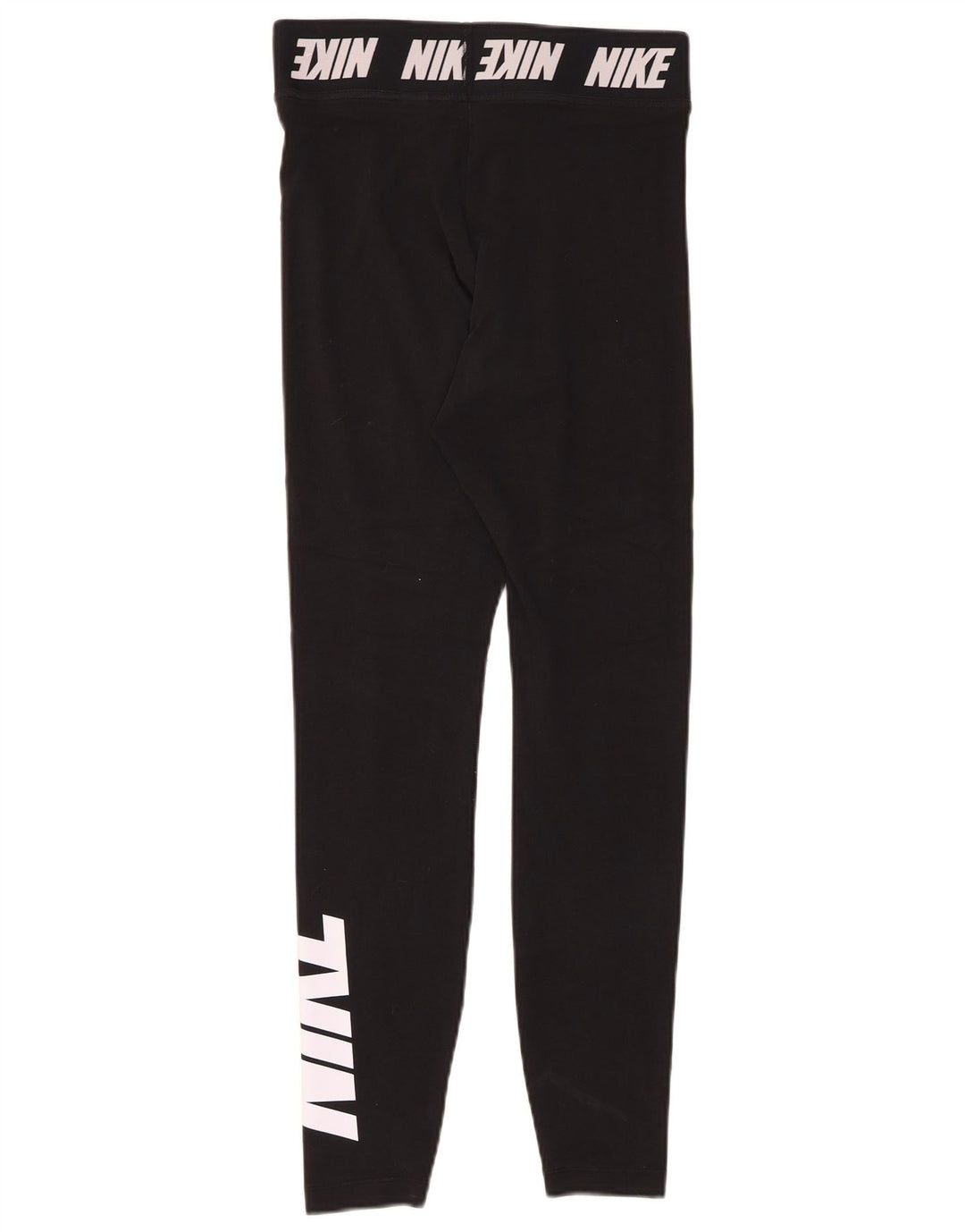 NIKE Womens Graphic Leggings UK 8 Small  Black Cotton