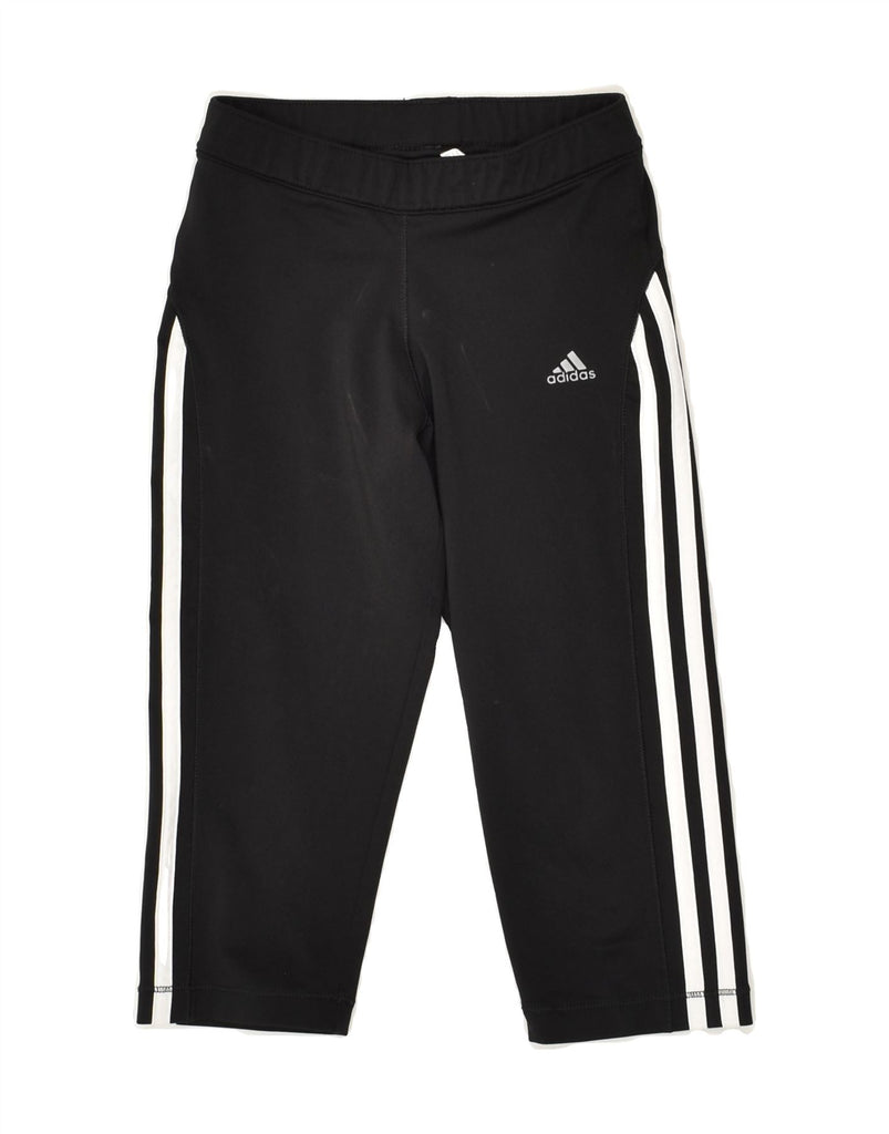 ADIDAS Girls Tracksuit Trousers 9-10 Years Black Polyester | Vintage Adidas | Thrift | Second-Hand Adidas | Used Clothing | Messina Hembry 