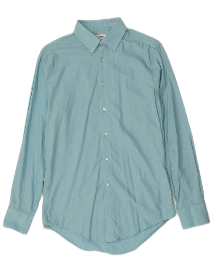 CALVIN KLEIN Mens Slim Fit Shirt Size 14 1/2 Small Blue