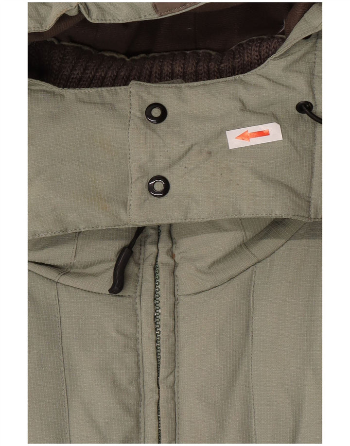 Fila Mens Hooded Padded Jacket UK 40 Large Khaki Polyamide