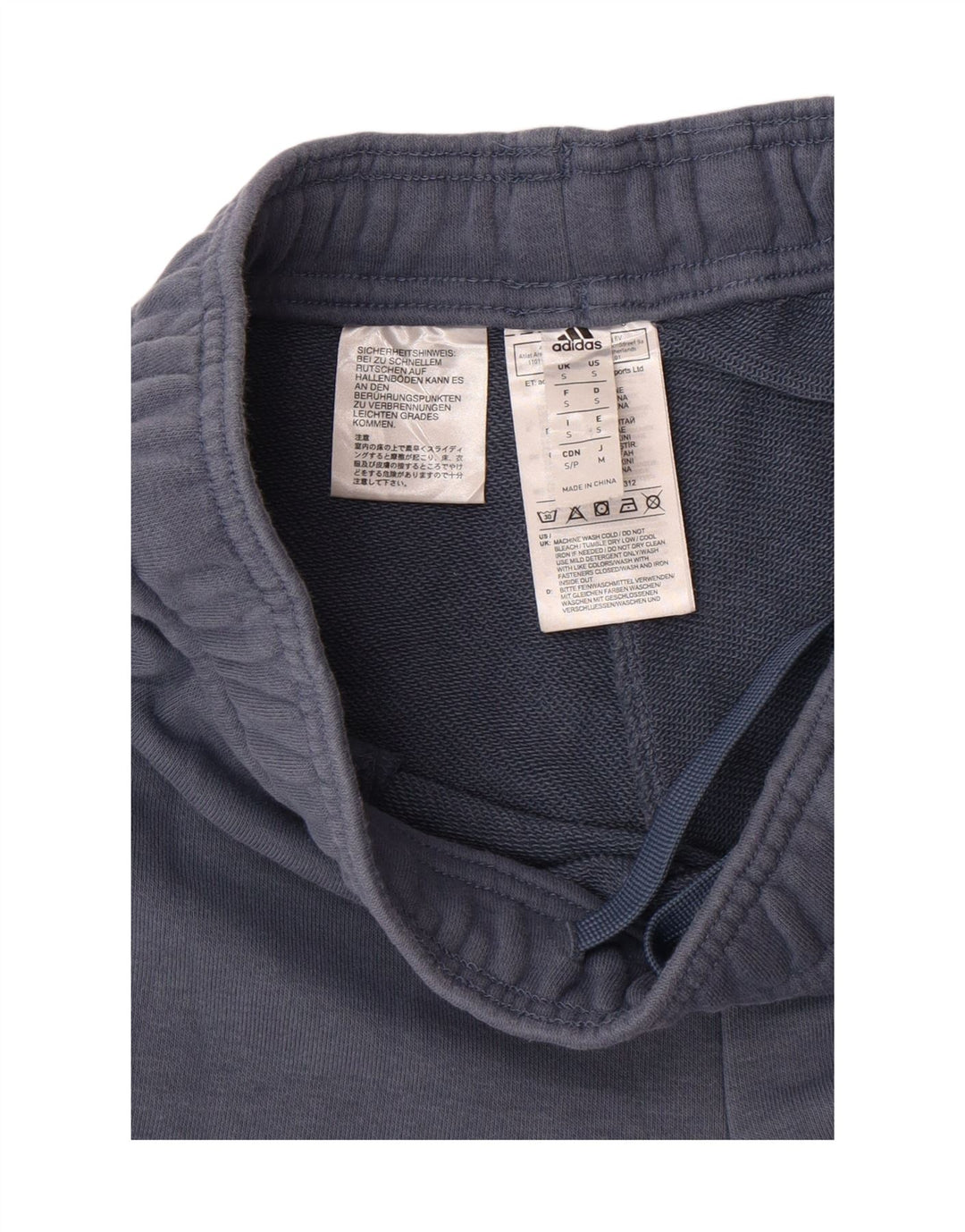 ADIDAS Womens Tracksuit Trousers UK 10 Small Blue Cotton