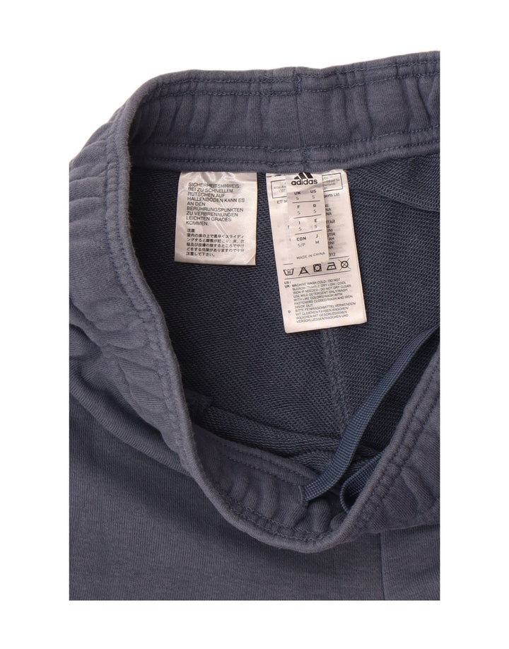 ADIDAS Womens Tracksuit Trousers UK 10 Small Blue Cotton