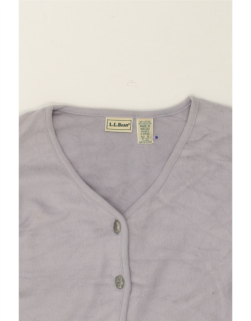 L.L.BEAN Womens Fleece Cardigan Sweater UK 18 XL Grey Cotton | Vintage L.L.Bean | Thrift | Second-Hand L.L.Bean | Used Clothing | Messina Hembry 