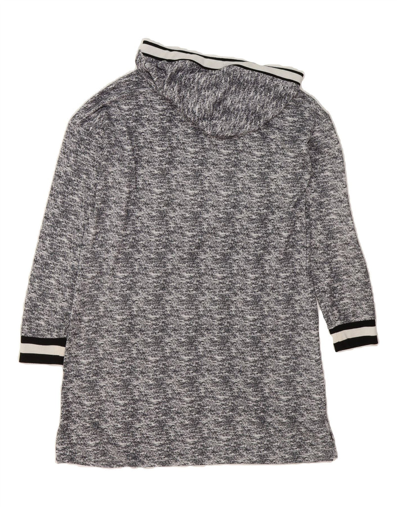 DKNY Womens Graphic Hoodie Dress UK 10 Small Grey Flecked Polyester Vintage Dkny and Second-Hand Dkny from Messina Hembry 