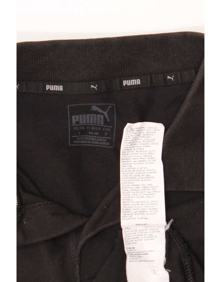 Puma Mens Polo Shirt Small Black Cotton