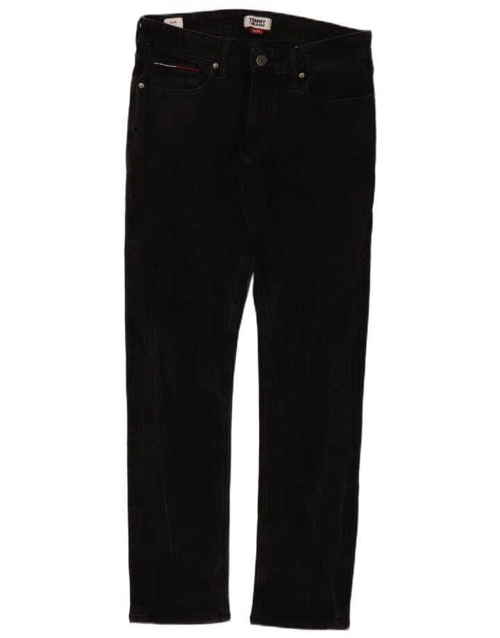 Tommy Hilfiger Mens Slim Jeans W32 L32 Black Cotton