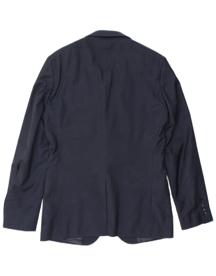 Reiss Mens 1 Button Blazer Jacket UK 36 Small Navy Blue Wool