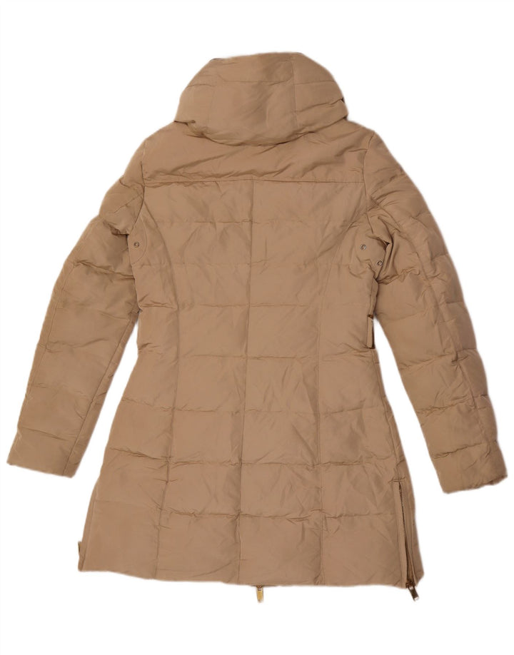 Zara Womens Hooded Oversized Padded Coat UK 10 Small Beige