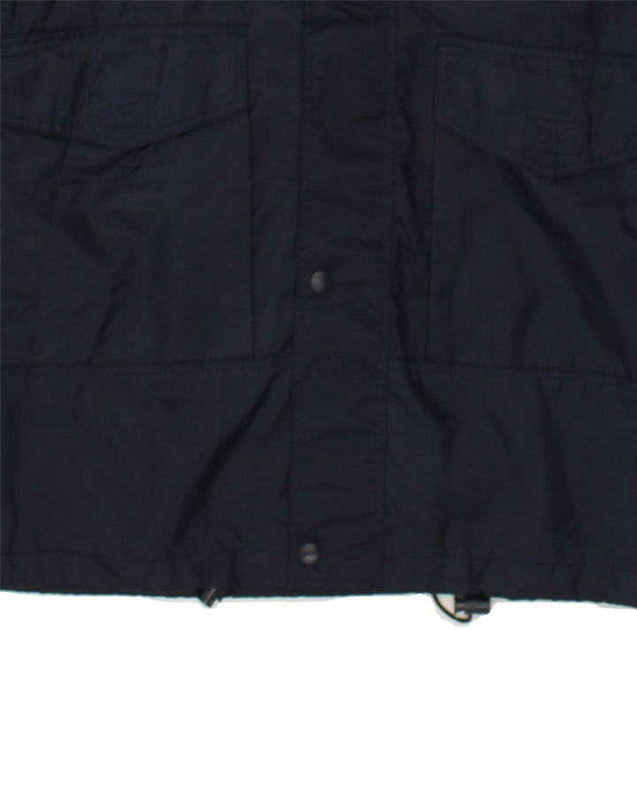 VINTAGE Mens Rain Jacket UK 38 Medium Navy Blue Polyamide | Vintage Vintage | Thrift | Second-Hand Vintage | Used Clothing | Messina Hembry 