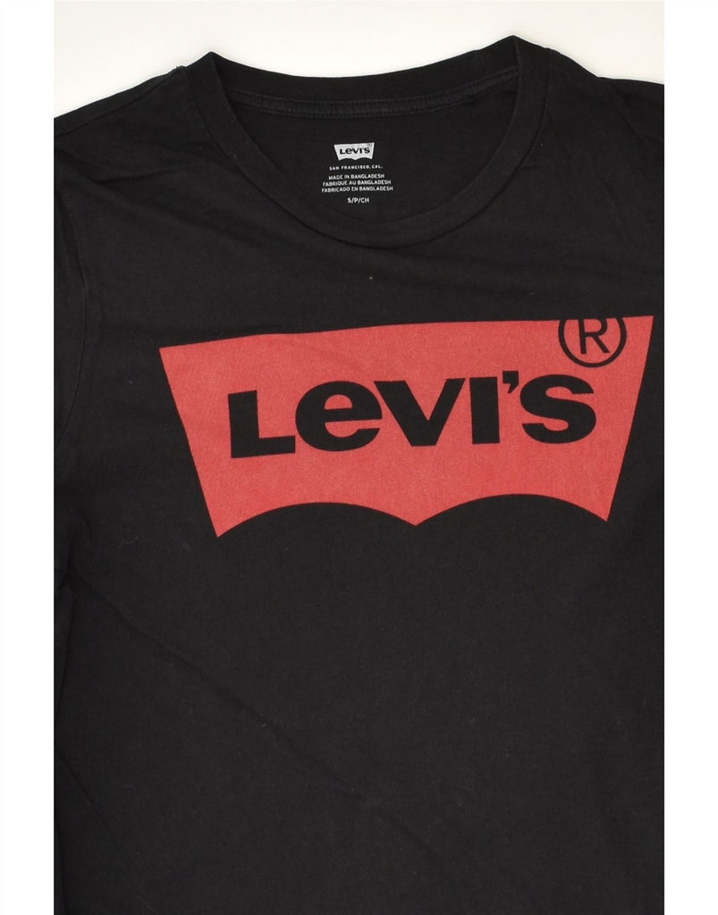 LEVI'S Womens Graphic T-Shirt Top UK 10 Small Black Cotton | Vintage Levi's | Thrift | Second-Hand Levi's | Used Clothing | Messina Hembry 