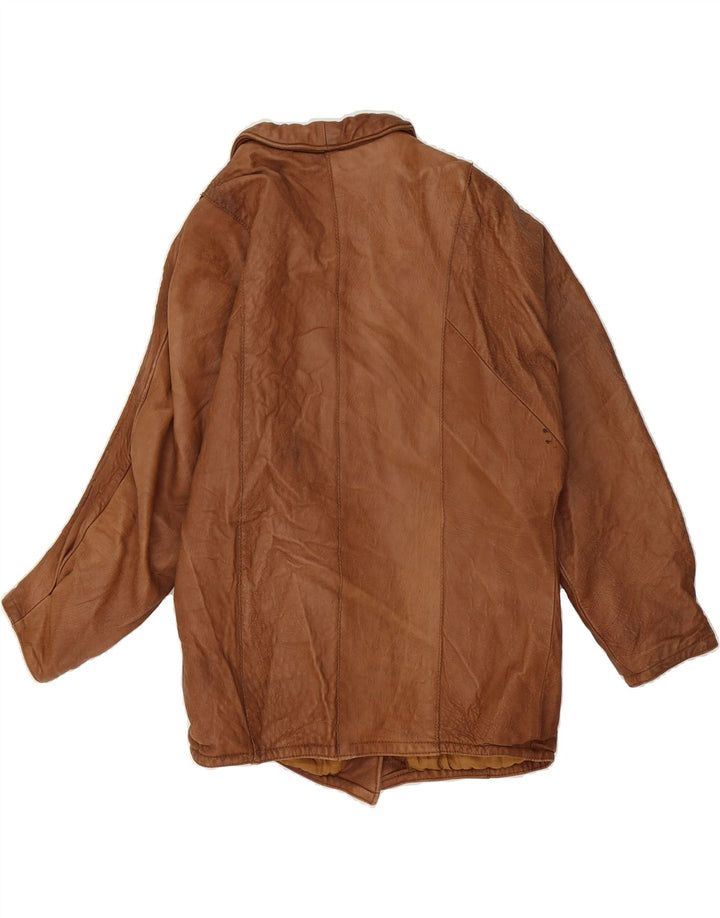 VINTAGE Womens Leather Jacket UK 14 Medium Brown Vintage Vintage and Second-Hand Vintage from Messina Hembry 