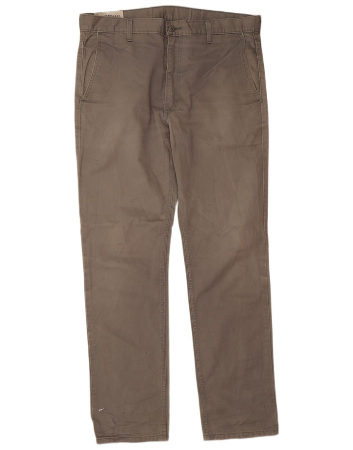 Levi's Mens Regular Chino Trousers W36 L32 Grey Cotton