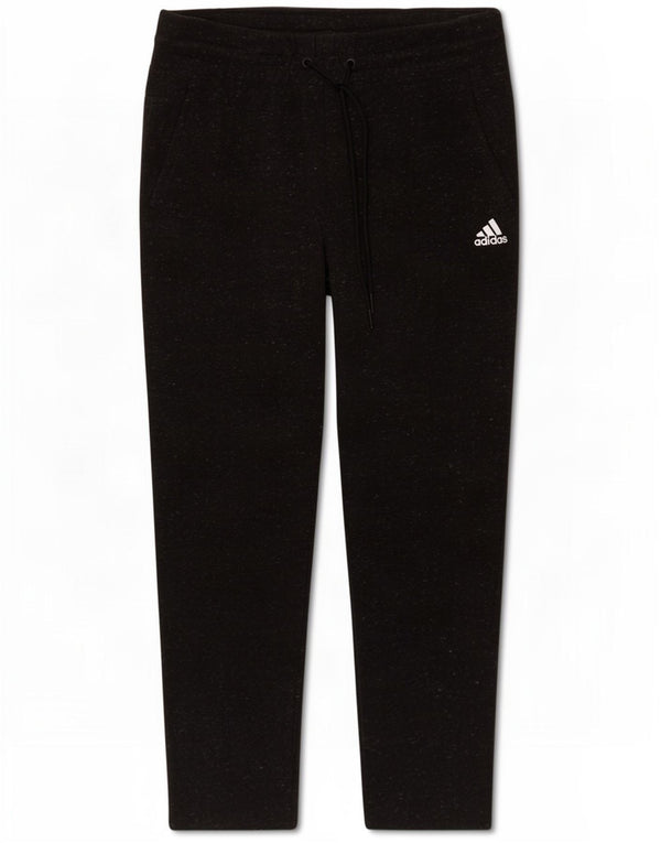 Adidas Womens Crop Tracksuit Trousers UK 8/10 Small Black Flecked Cotton