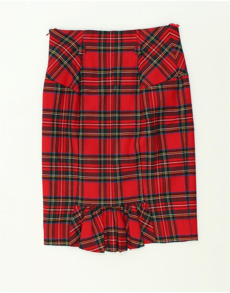LUISA SPAGNOLI Womens Straight Skirt IT 44 Medium W30  Red Check Wool | Vintage Luisa Spagnoli | Thrift | Second-Hand Luisa Spagnoli | Used Clothing | Messina Hembry 