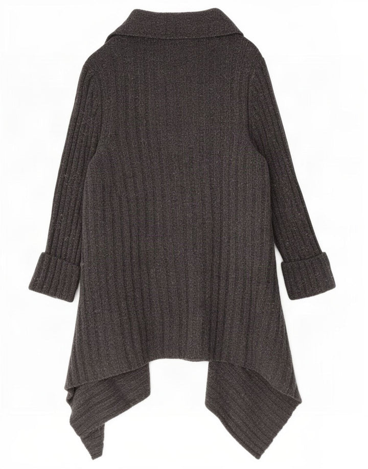 Marks & Spencer Womens Asymmetric Cardigan Sweater UK 12/14 Medium Grey